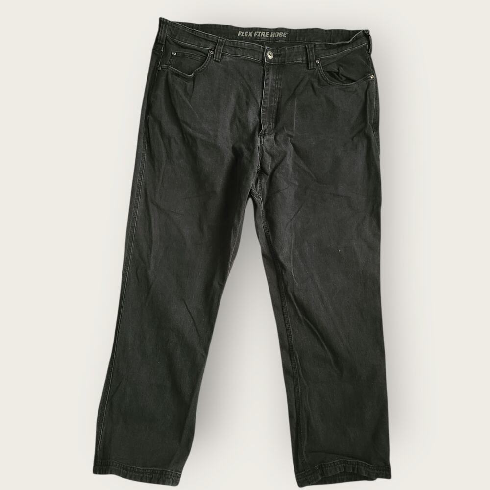 Duluth Jeans Men's Sz 38x27 Straight Black Flex Fire Hose Workwear Durable